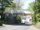 safety handrails and barrier on railway station in Wales, UK